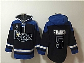 Men's Tampa Bay Rays #5 Wander Franco Black Blue Lace-Up Pullover Hoodie,baseball caps,new era cap wholesale,wholesale hats